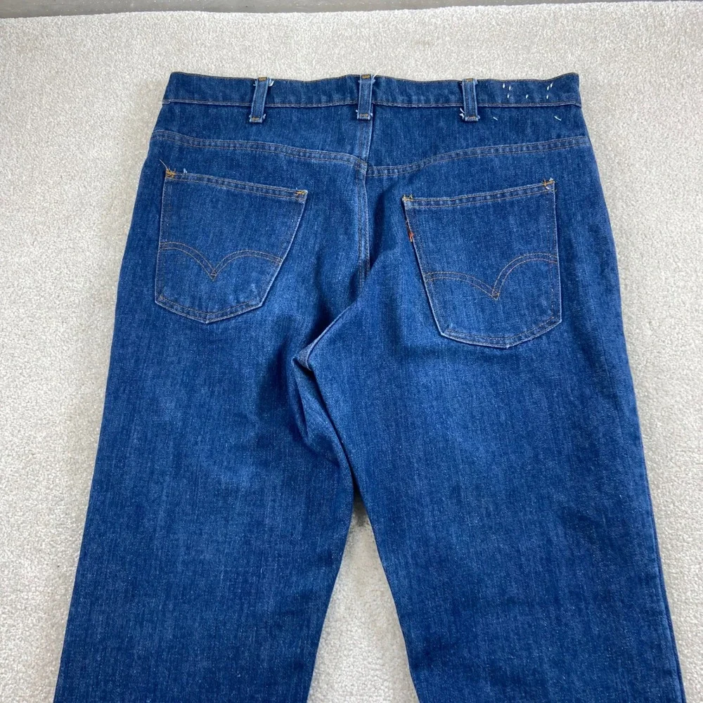 Vintage 70's Levis 646 Jeans Mens 38x32 Blue Orange Tab Bell Bottom Flare Denim
